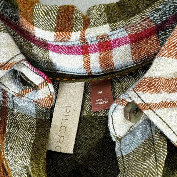 ANTHROPOLOGIE Pilcro Side-Slit Maxi Tunic Buttondown Women’s Shirt Top Medium - Picture 9 of 12